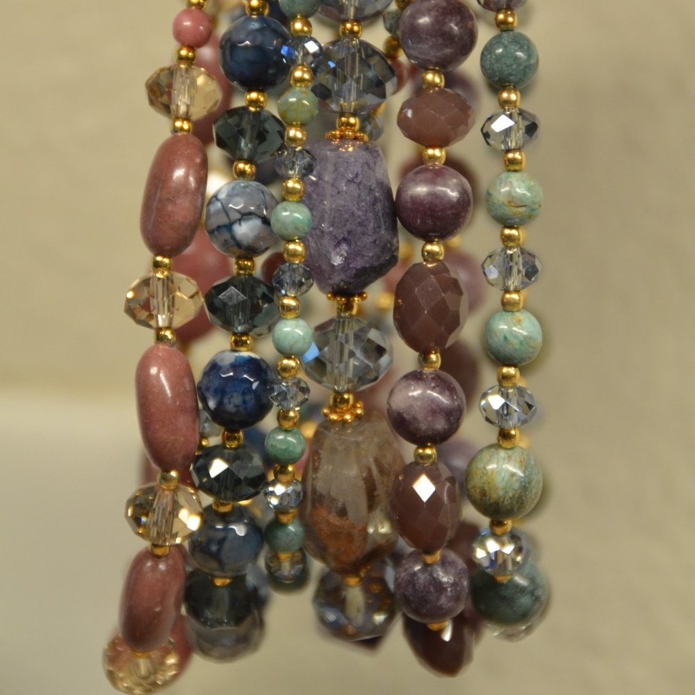 STUNNING STATEMENT VINTAGE JOSE & MARIA BARRERA CRYSTAL Gemstone STRAND BRACELET